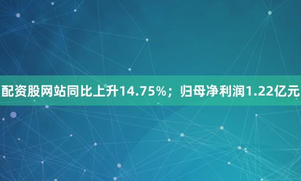 配资股网站同比上升14.75%；归母净利润1.22亿元